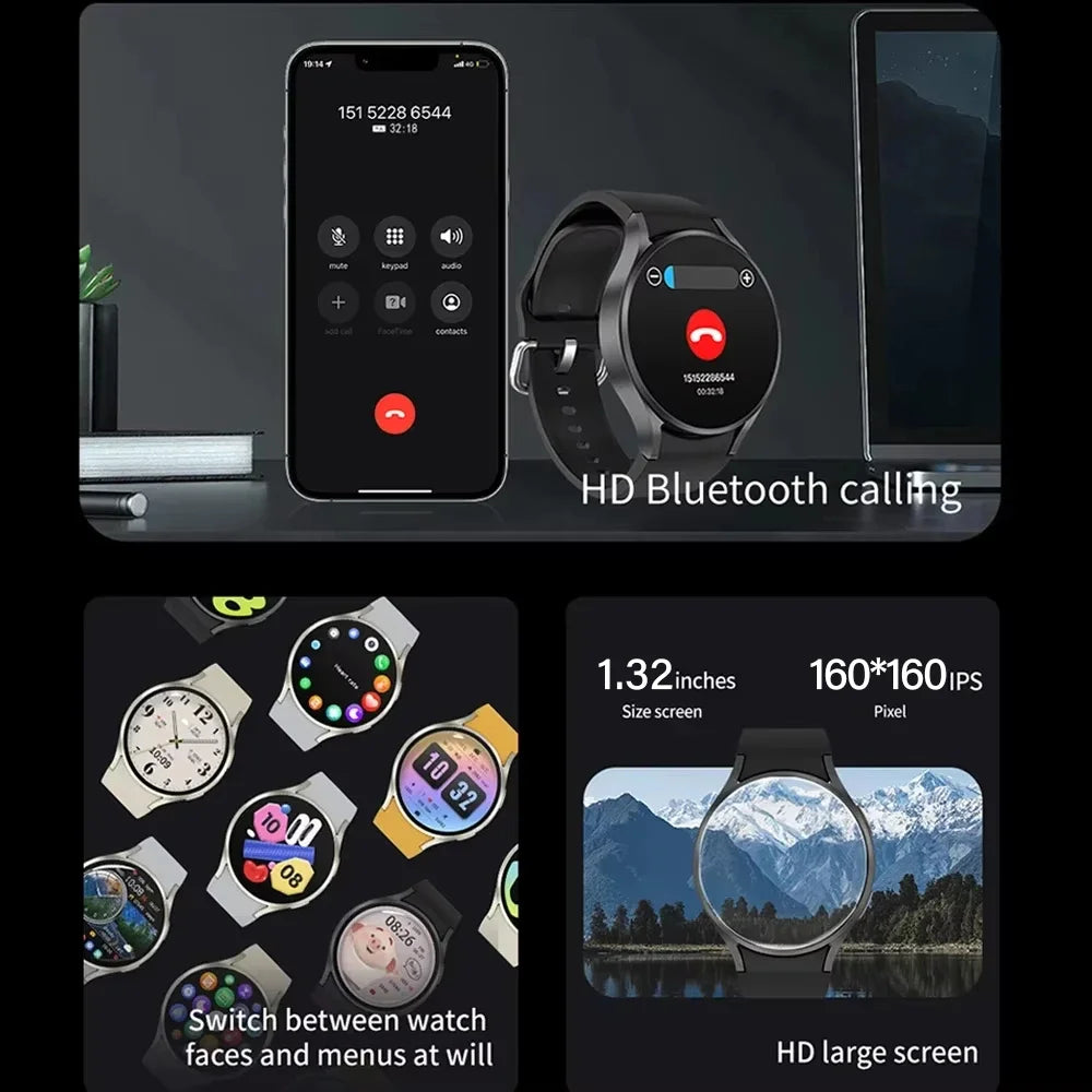 KESHUYOU 2025 New Watch 6 Smart Watch Women's Bluetooth Call Health Monitoring Alarm Clock Men's Fashion Sports Watch