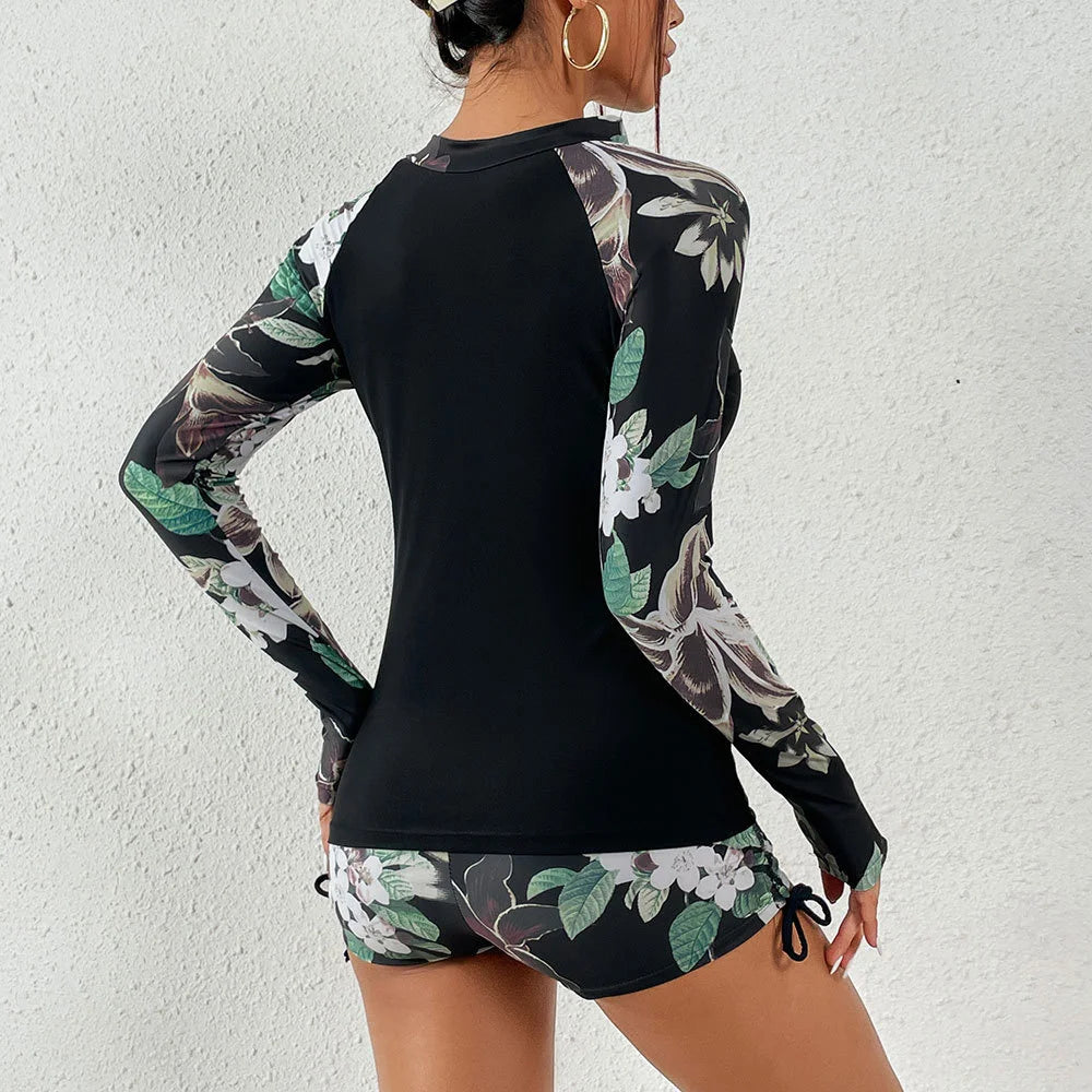 Female Swimwear Sports Surfing Tankini Set Beachwear