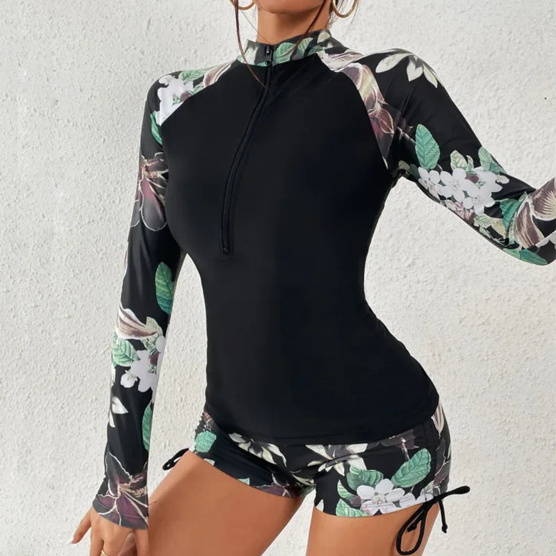Female Swimwear Sports Surfing Tankini Set Beachwear