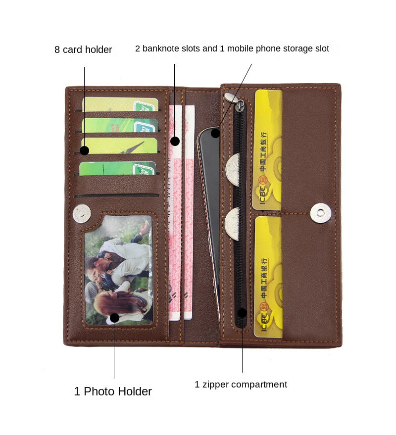 Men's Wallet Long Fashion Multiple Card Slots Men's Wallet Slim Long Thin Mens Luxury Wallet Designer Wallet Men with Coins Bag