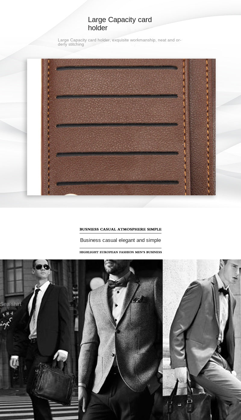 Men's Wallet Long Fashion Multiple Card Slots Men's Wallet Slim Long Thin Mens Luxury Wallet Designer Wallet Men with Coins Bag