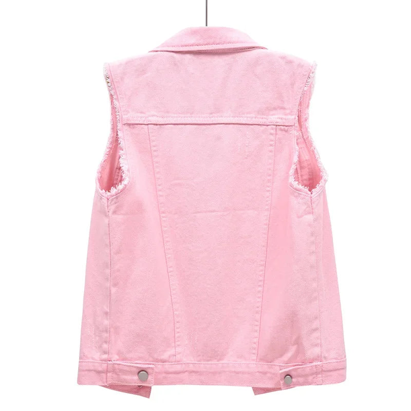 Streetwear Denim Vest for Women
