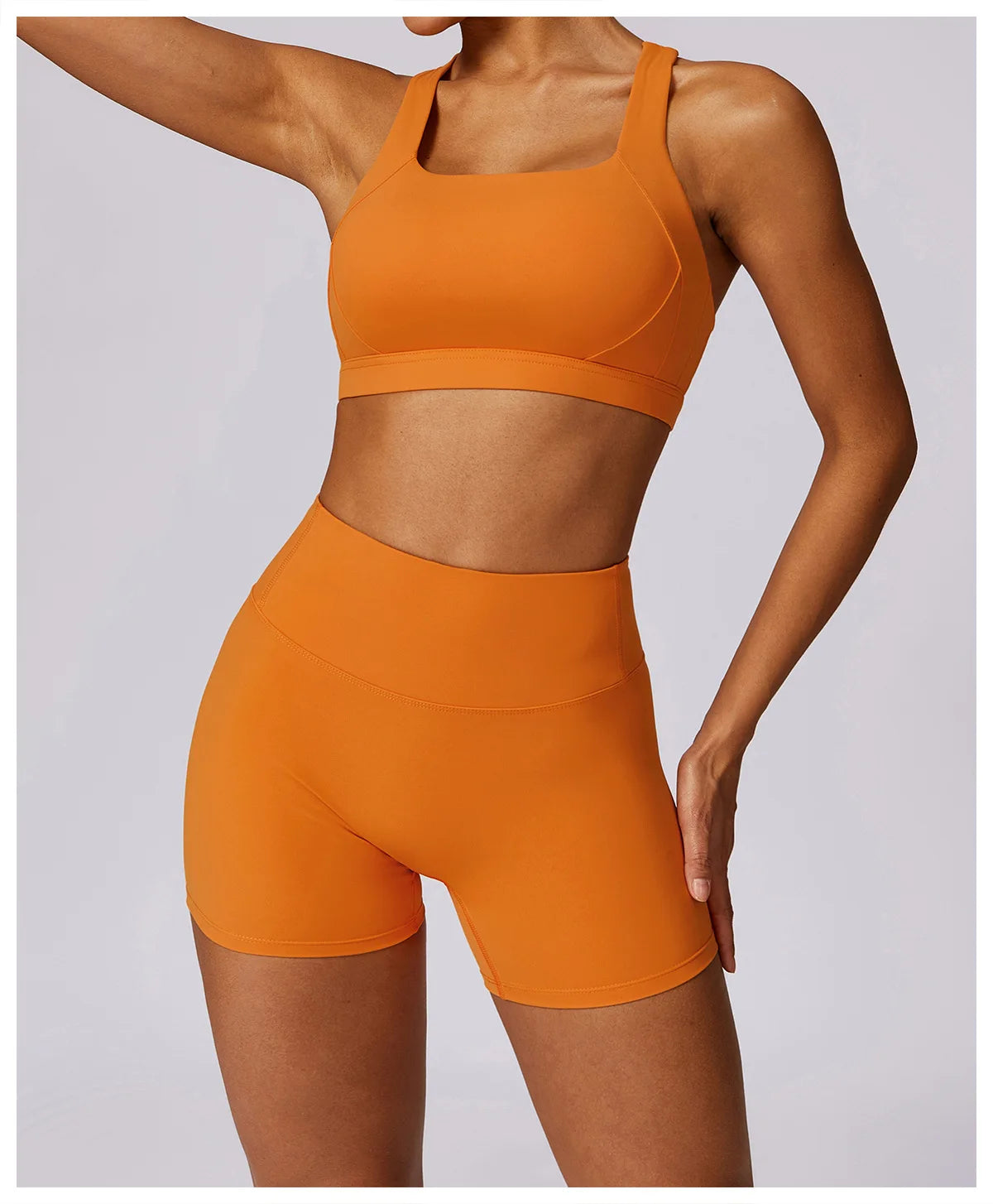 Workout Yoga Set for Women Gym Clothes Woman 2 Piece Strappy Sports Bra Butt Lifting Leggings Shorts Fitness Outfits Sportswear