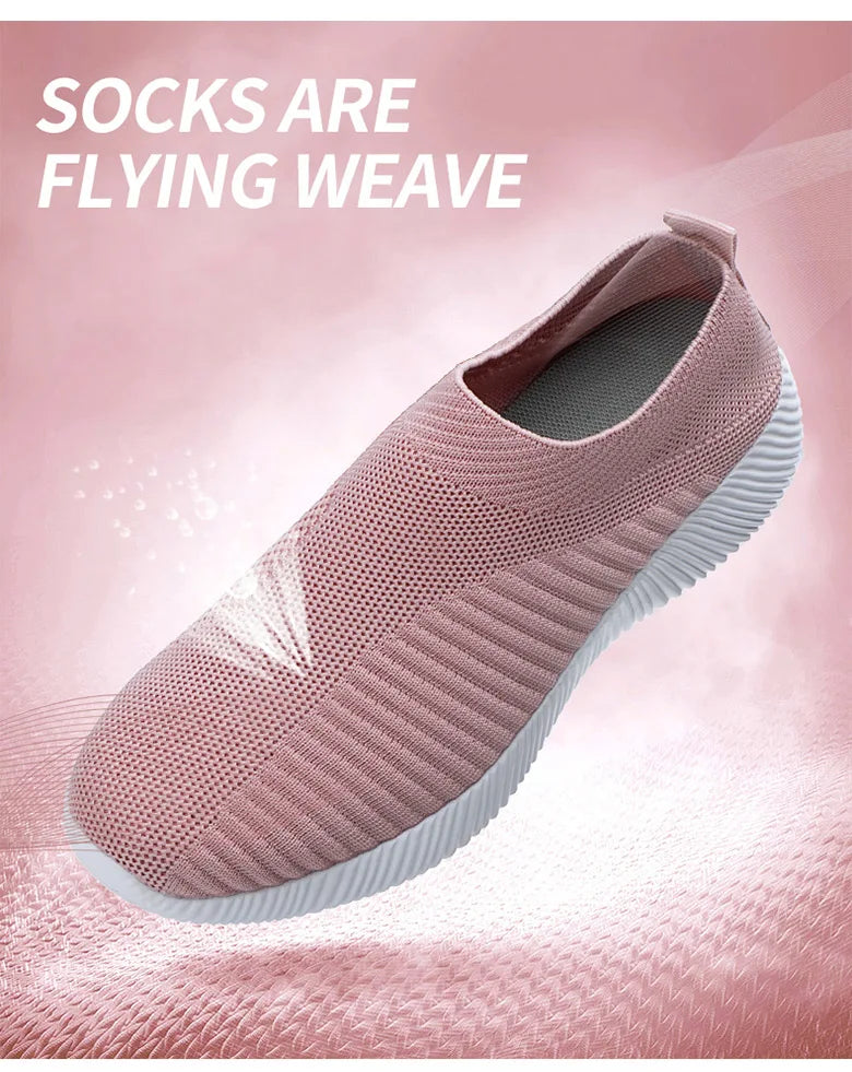 Breathable Flats Elastic Flat Shoes For Women Sneakers