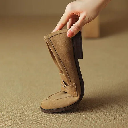 Brown Casual Flats Ladies Shoe Fashion Suede