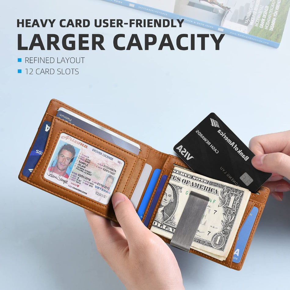 Rfid Microfier Leather Luxury Men Wallets Money Bag Slim Thin Man Card Holder Wallet for Men Short Purse Male Vallet Billfold