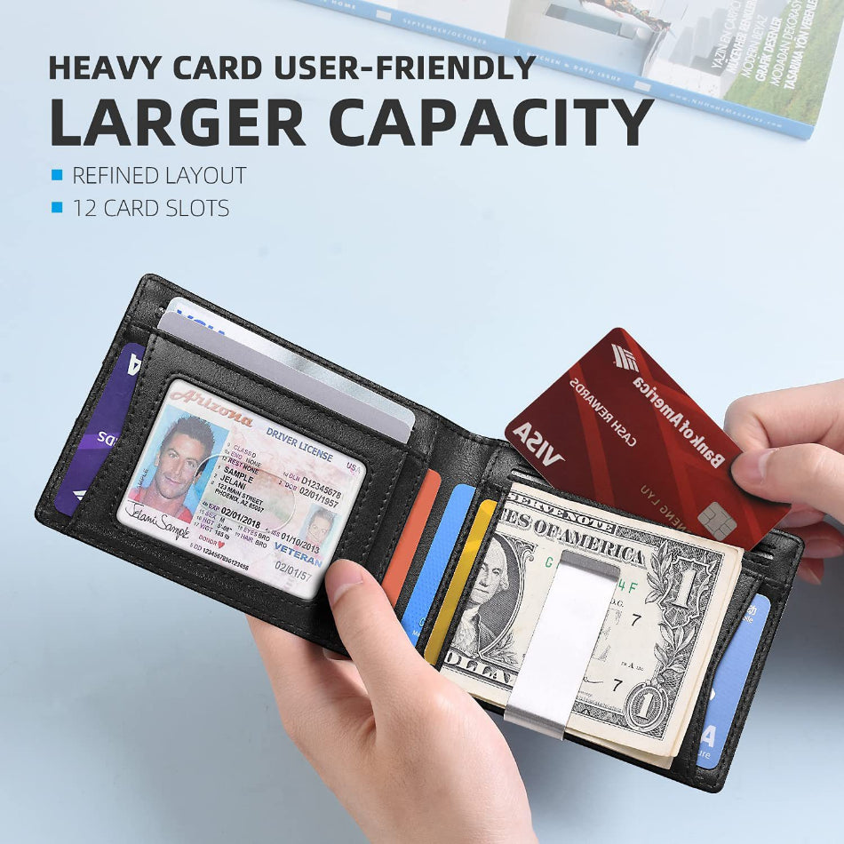 Rfid Microfier Leather Luxury Men Wallets Money Bag Slim Thin Man Card Holder Wallet for Men Short Purse Male Vallet Billfold