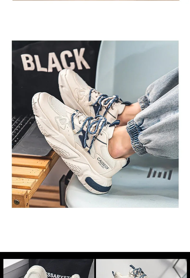 2024 Autumn Men Shoes Fashion Chunky Sneakers Height Increasing Casual Shoes Male Trainers Sports Shoes Zapatos Hombre