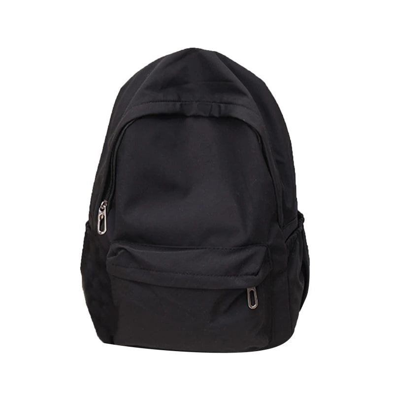 Women Schoolbag Waterproof Large Capacity School Backpack Smooth Zipper Solid Teens Girl Casual Daypack Bag Student Supply NEW