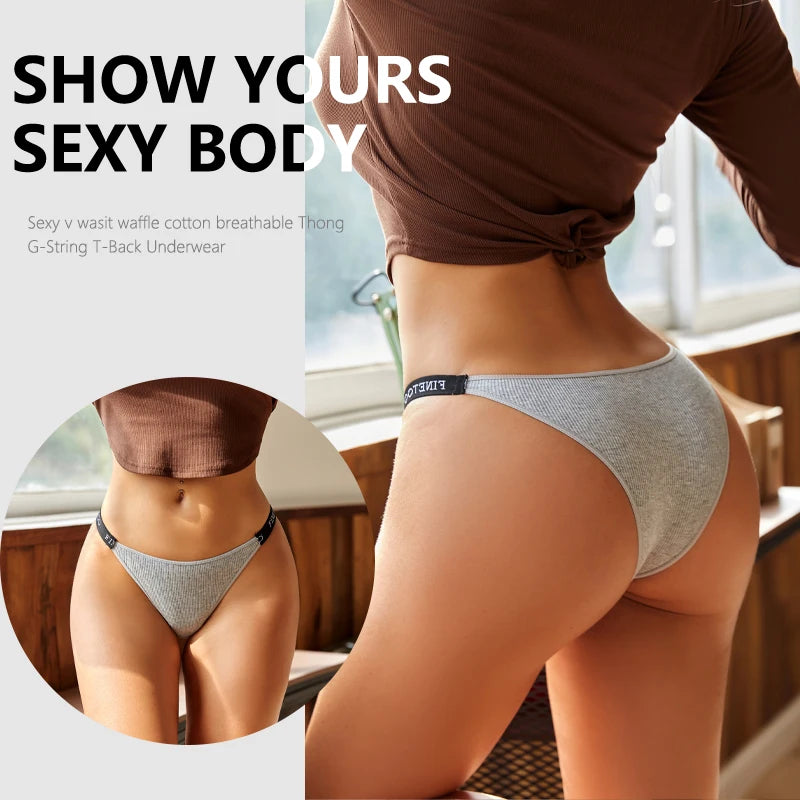 New 3Pcs/Set Cotton Brazilian Panties For Women Sexy Low-Waist Bikini Underwear Sets Solid Color Breathable Intimates Lingerie