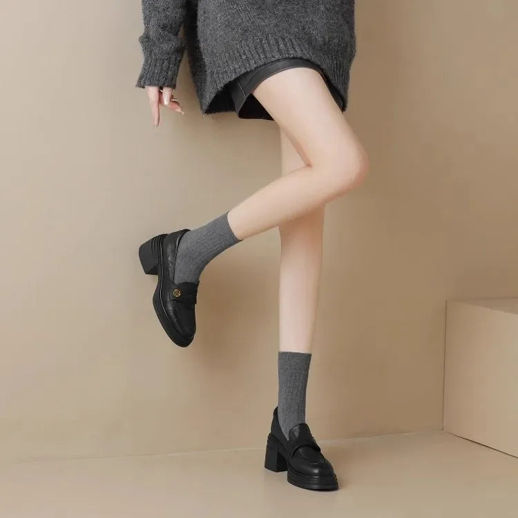 Women High Heel Causal Loafers