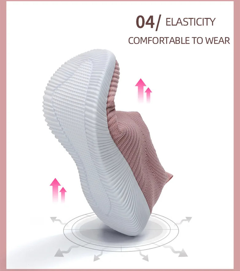 Breathable Flats Elastic Flat Shoes For Women Sneakers