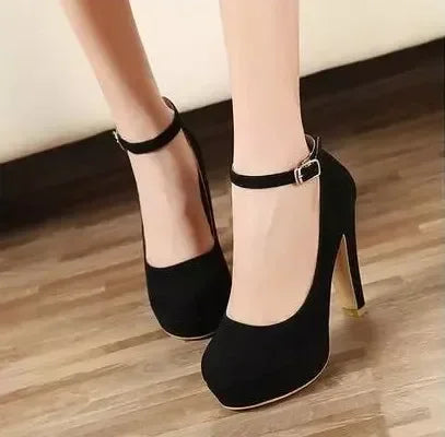 2023 High Heel Wome Shoe Spring New Thick Heel Work Shoes Versatile High Heel Shoes Black Fashion Women Shoe Zapatos Mujer