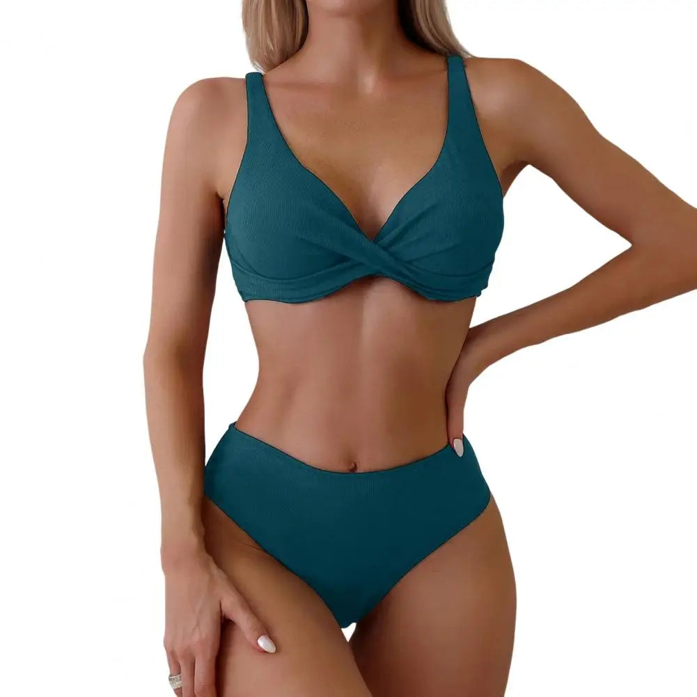 Sexy Summer Beachwear for Women Quick Drying Solid Color