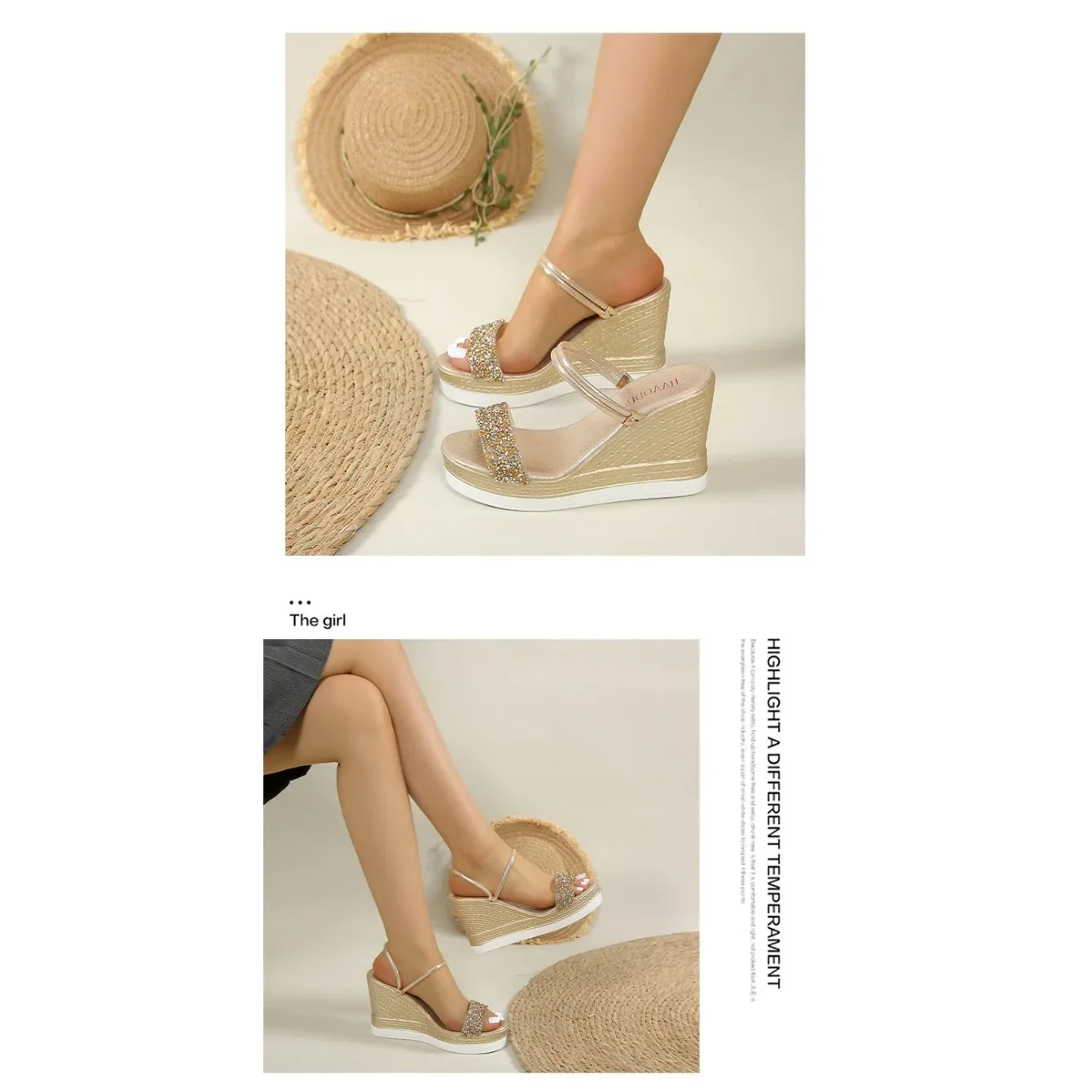 Summer Shoes for Women Wedges Sandals Women High Heels Sandals Slides Women Designers Shoes Platform Sandals Outdoor Slippers