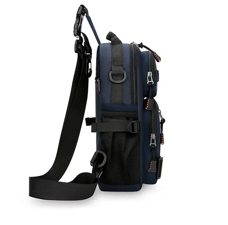 Men's Chest Bag Multifunctional Molle Waist Pack Travel Lightweight Handbag Outdoor Hiking Cycling Crossbody Bag Large Rig Pouch