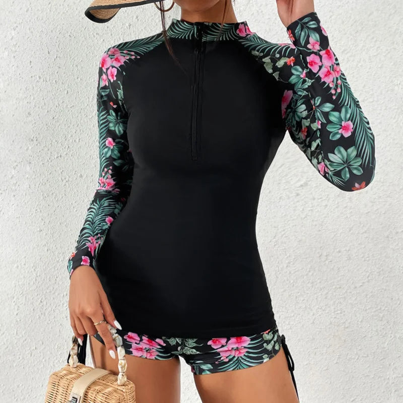 Female Swimwear Sports Surfing Tankini Set Beachwear
