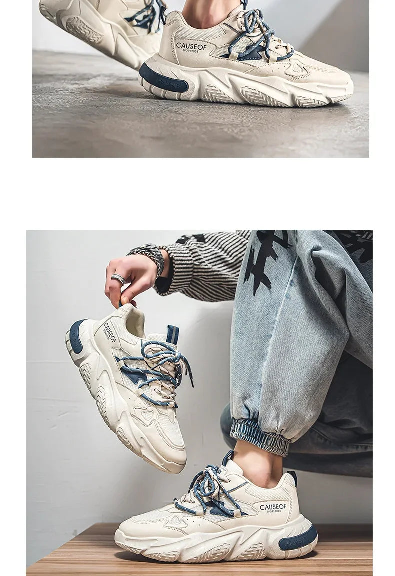 2024 Autumn Men Shoes Fashion Chunky Sneakers Height Increasing Casual Shoes Male Trainers Sports Shoes Zapatos Hombre