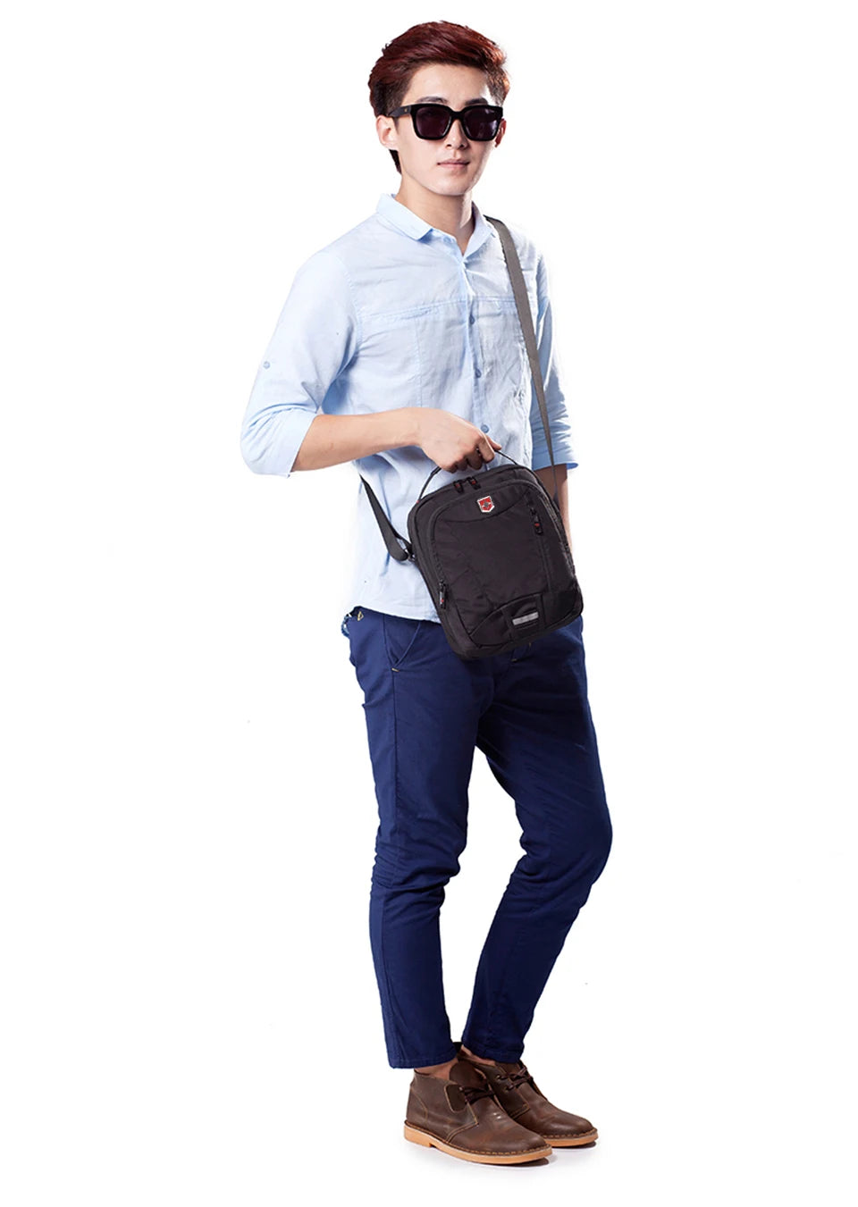 Swiss Waterproof Oxford Men's Messenger Bag Multifunction Business Casual Briefcase bag Travel Male Shoulder Bag Fashion Handbag