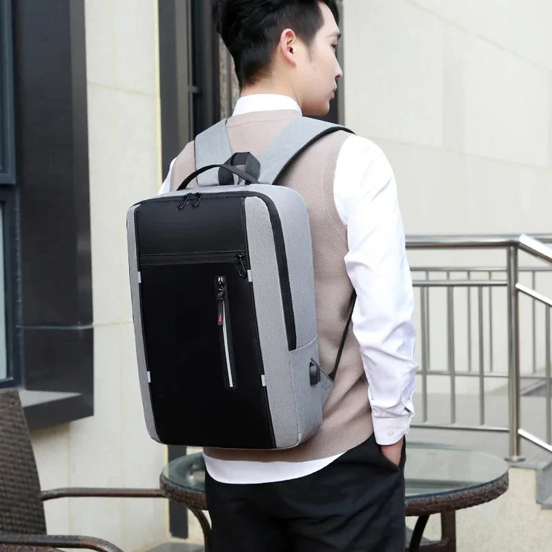Waterproof Oxford Laptop Backpack for Men 15.6 Inch USB Charging Business Travel School Backpack High Capacity