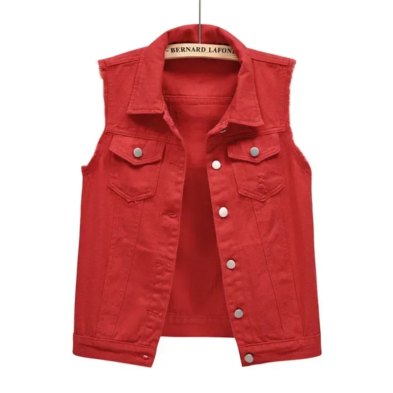 Streetwear Denim Vest for Women