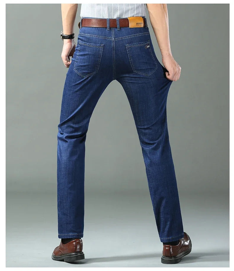 Ice Silk Thin Denim Jeans For Men Spring Summer