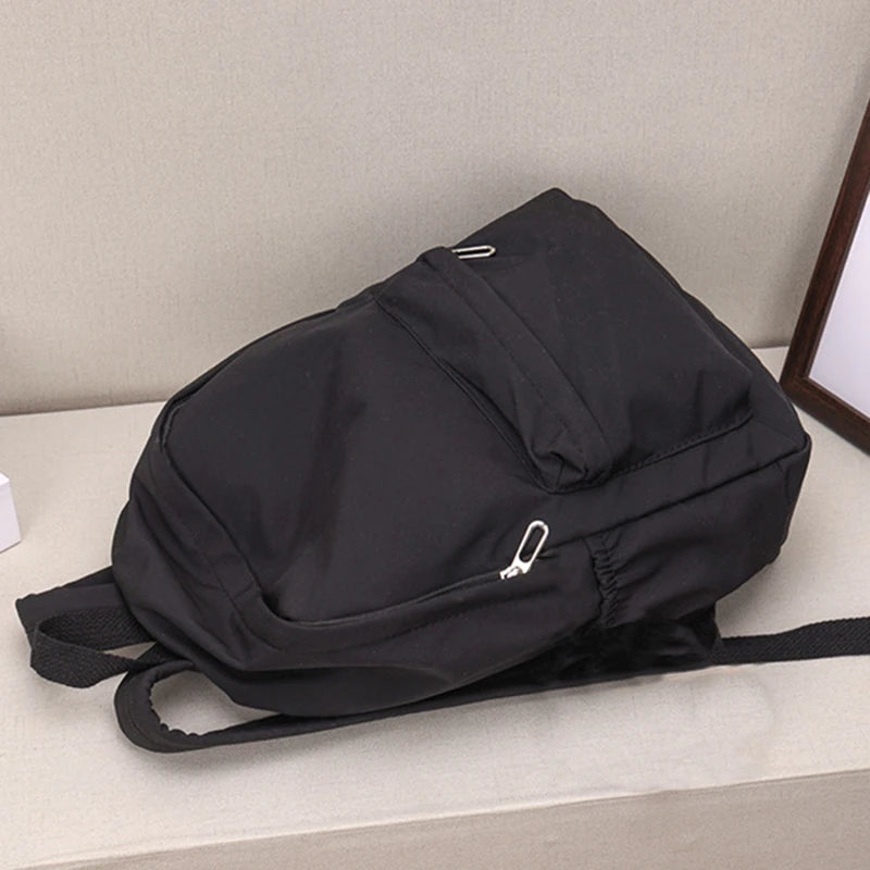 Women Schoolbag Waterproof Large Capacity School Backpack Smooth Zipper Solid Teens Girl Casual Daypack Bag Student Supply NEW