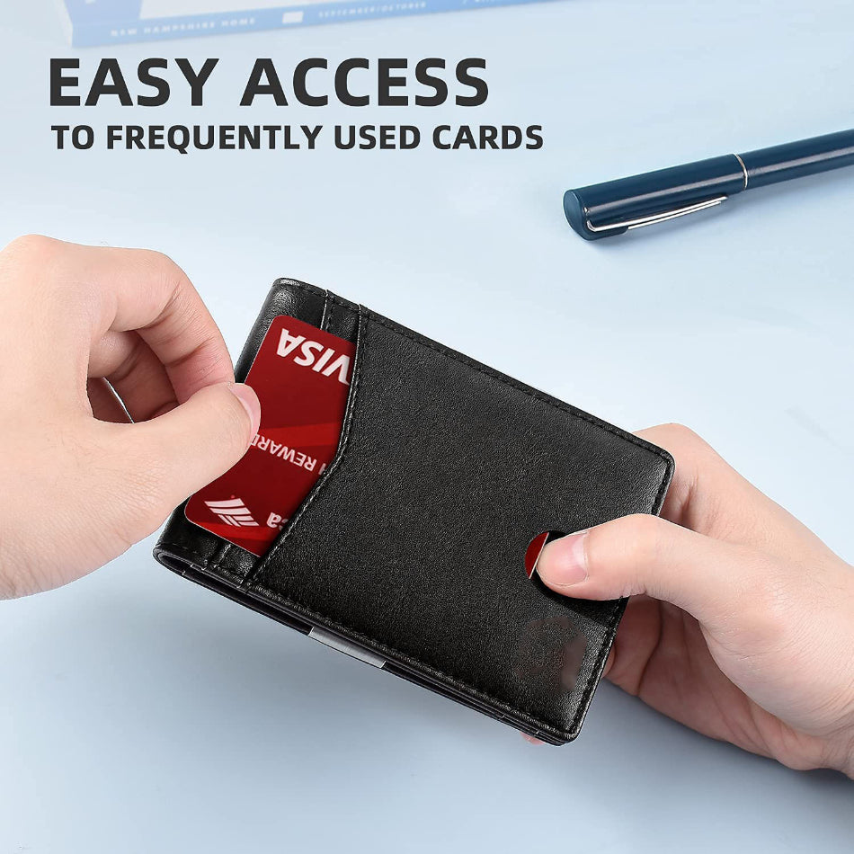 Rfid Microfier Leather Luxury Men Wallets Money Bag Slim Thin Man Card Holder Wallet for Men Short Purse Male Vallet Billfold