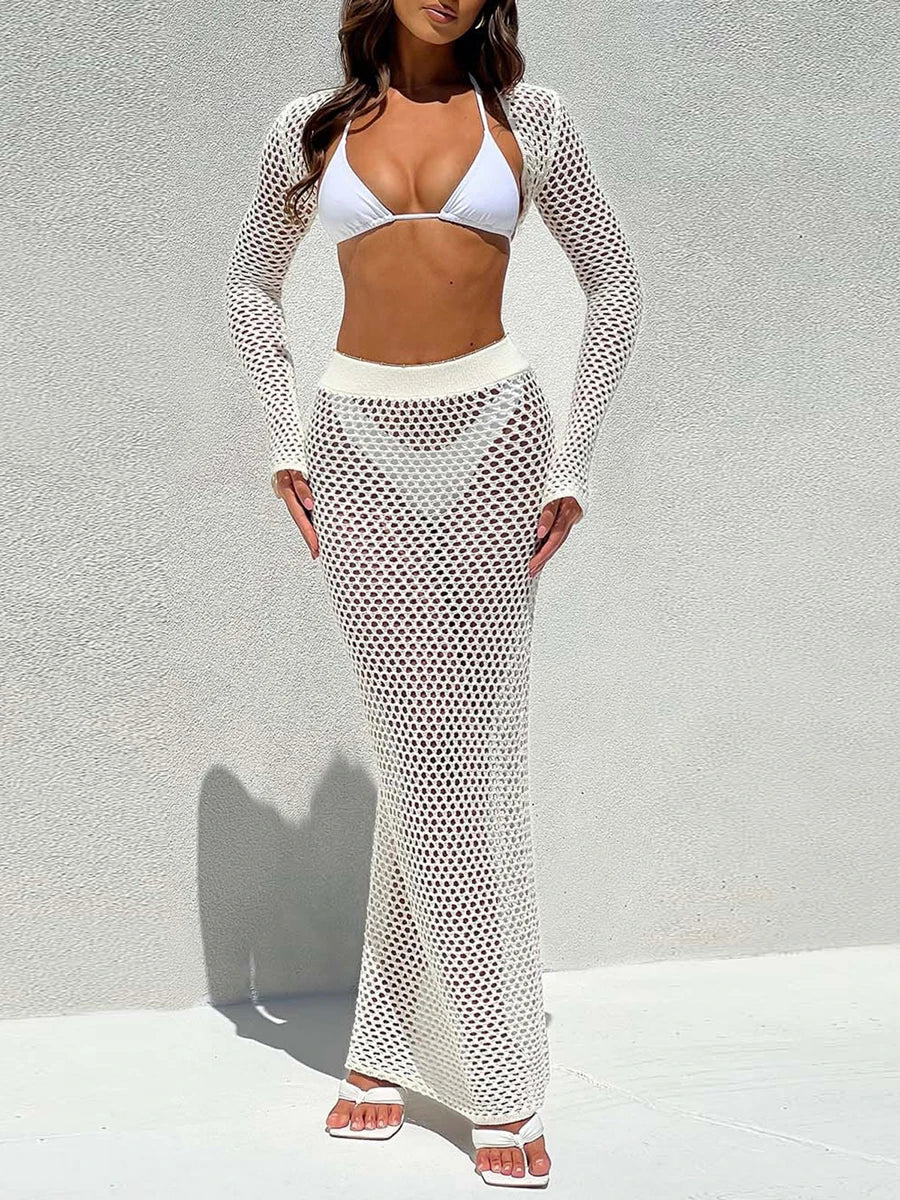 Women 2 Piece Swimsuit Set Beach Cover Up Skirt