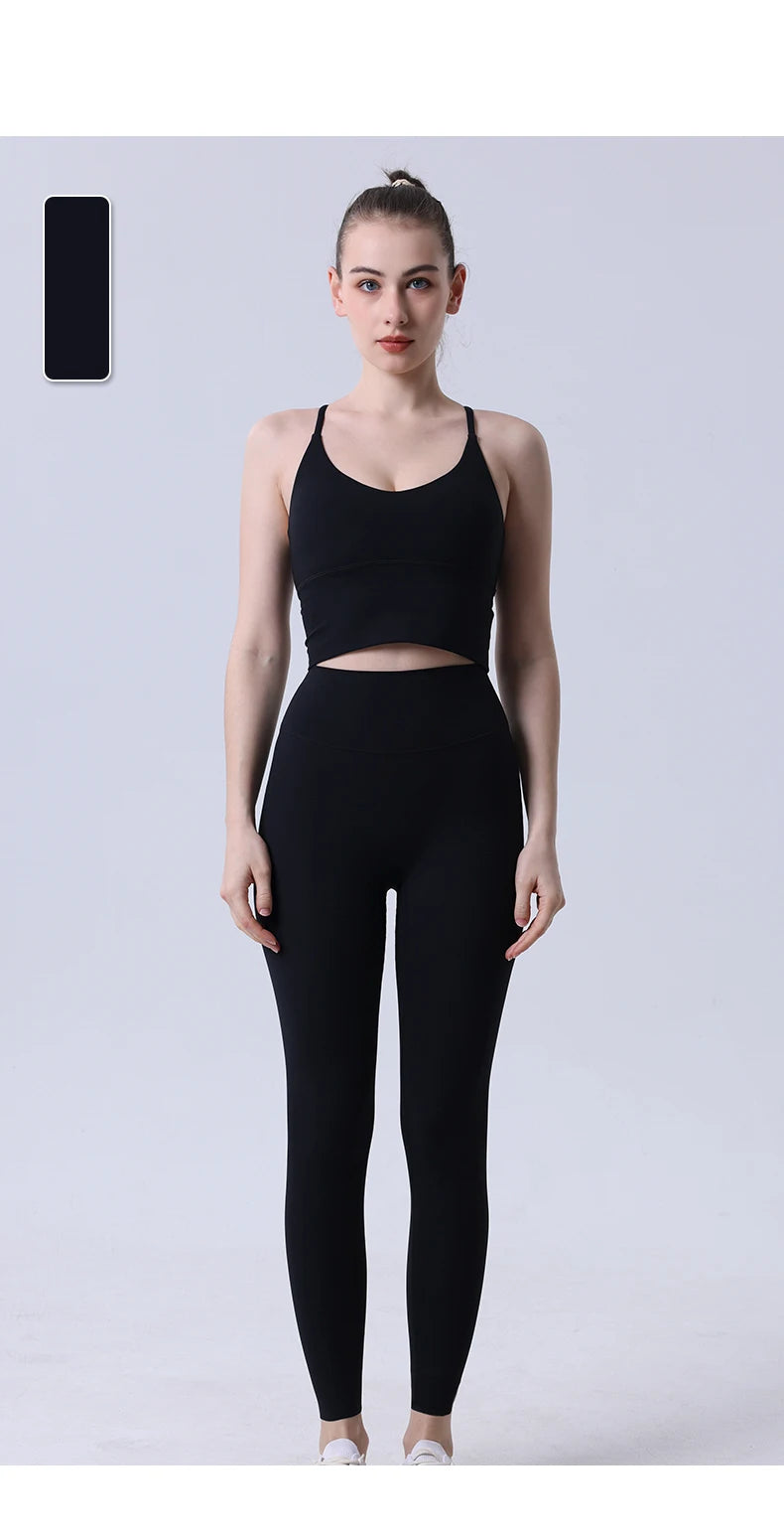 2 Piece Yoga Clothes Women's Tracksuit Athletic Wear Pilates Fitness Suit Gym Workout Push Up Clothes Sports Bra Leggings Suit