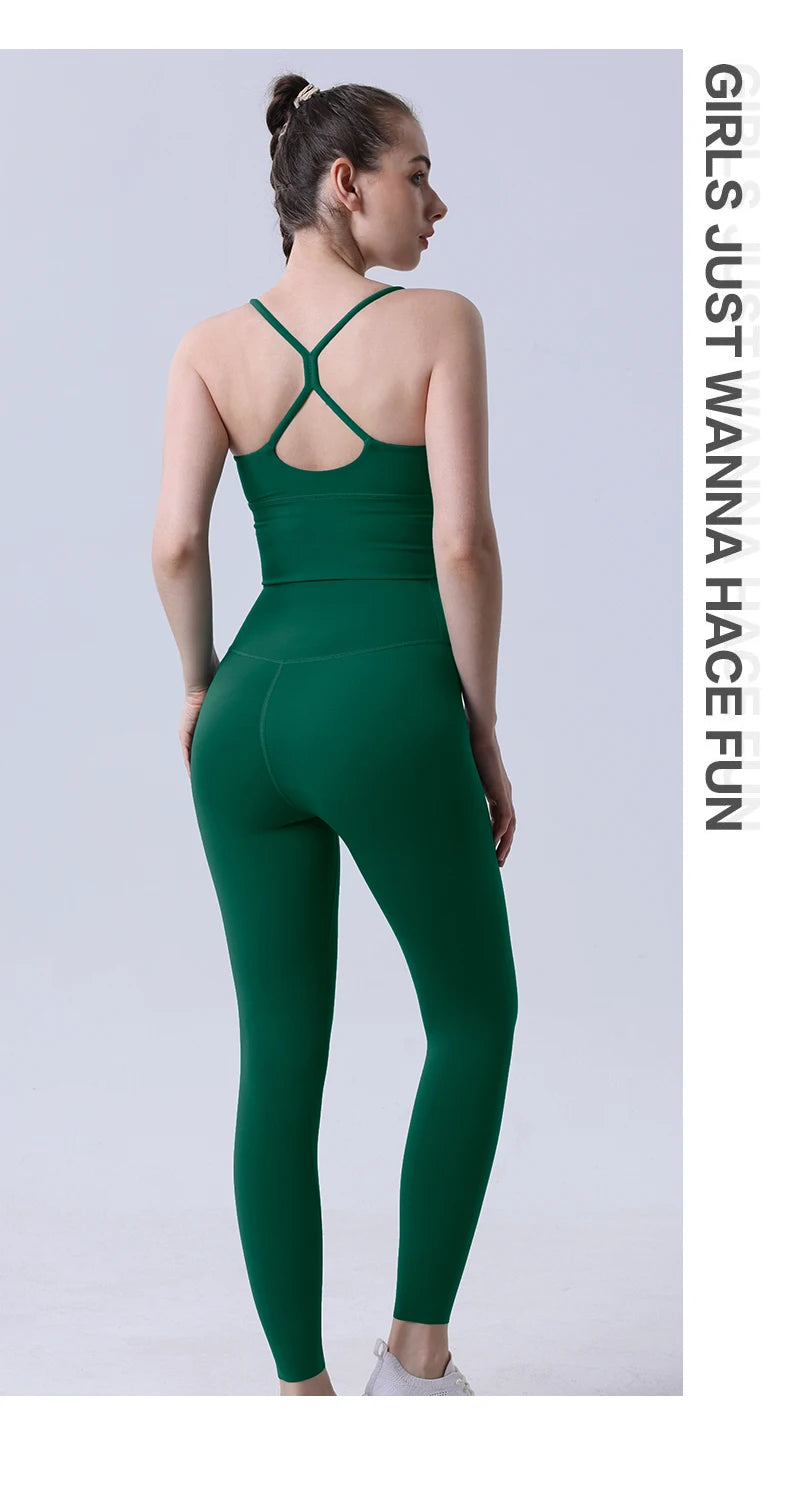 2 Piece Yoga Clothes Women's Tracksuit Athletic Wear Pilates Fitness Suit Gym Workout Push Up Clothes Sports Bra Leggings Suit