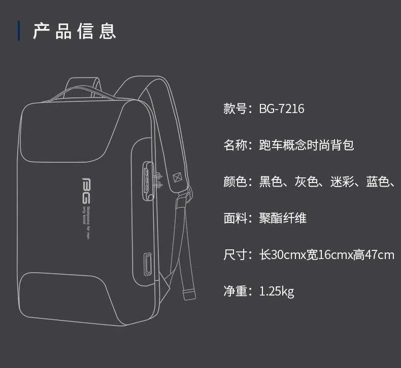 Bange Mochila Backpack 15.6 inch Laptop Backpack Multifunctional Backpack WaterProof for Business BANGE Shoulder Bags