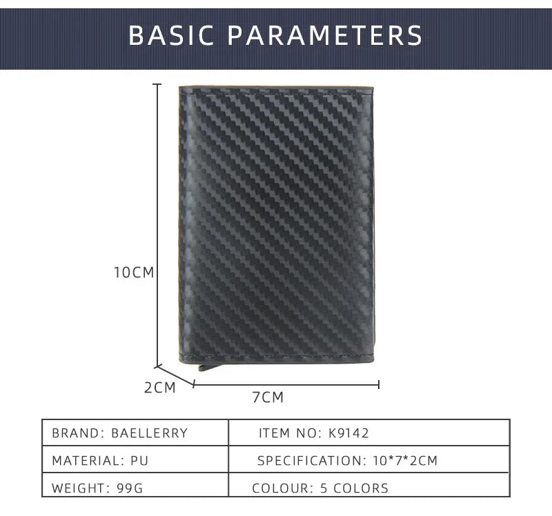 2024 Magnet Anti Rfid Blocking ID Credit Card Holder Case for Men Leather ID Bank Wallets with Magnetic Buckle Closer Cardholder