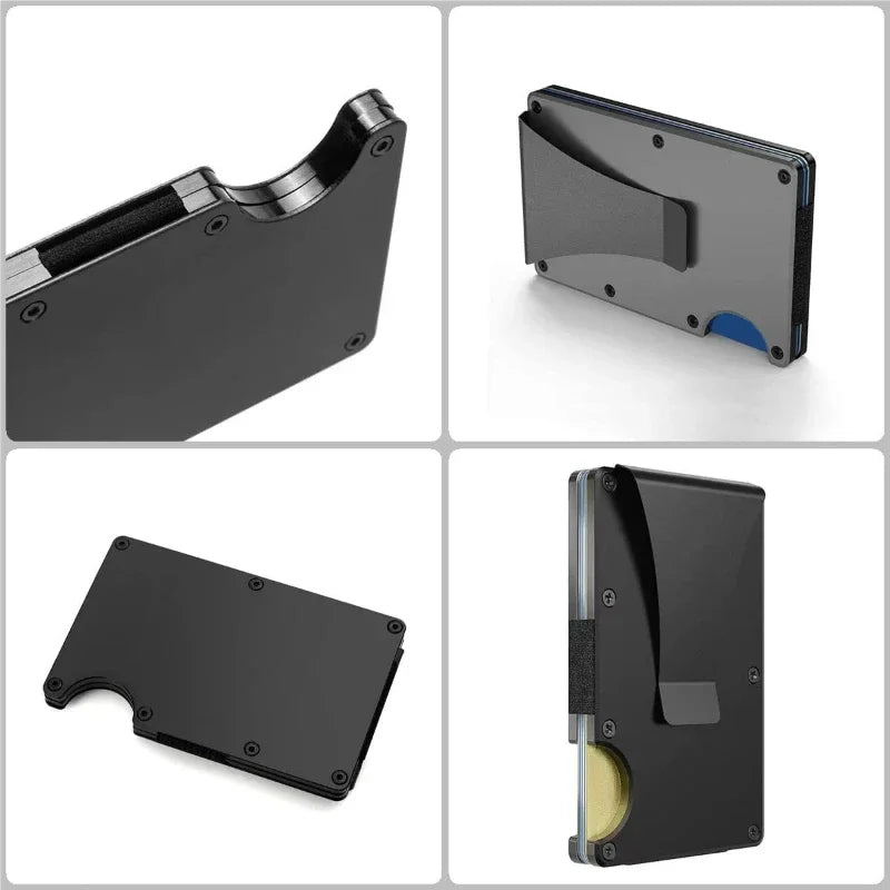 Front Pocket RFID Blocking Minimalist Wallet for Men - 2025 Slim Mini Fashion Wallet - Metal Wallet with Money Clip for Unisex