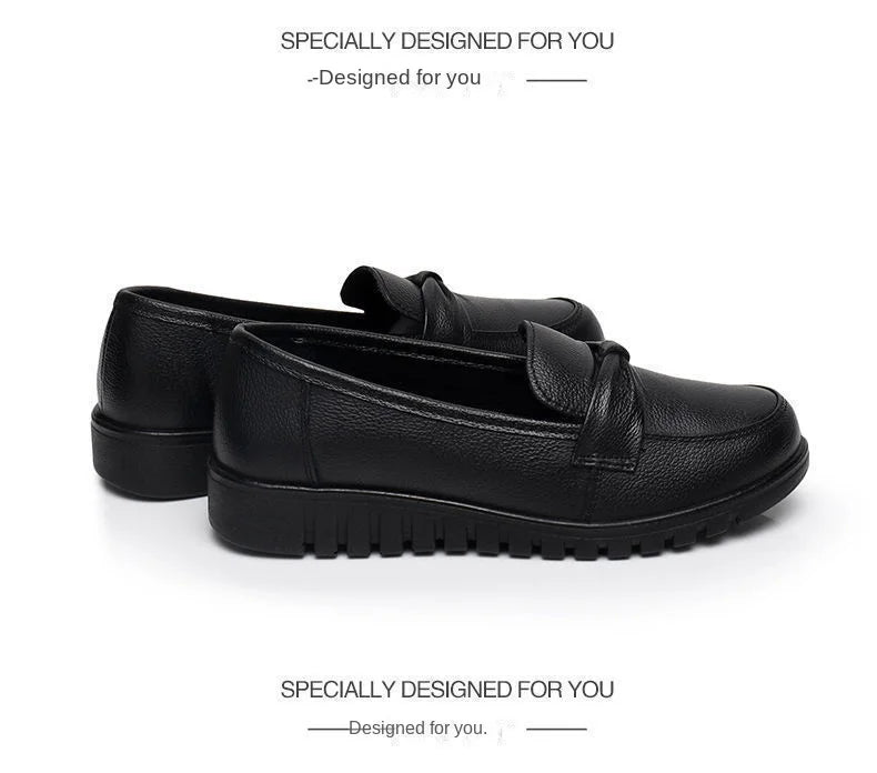 Women Shoes Low Top Round Toe Loafers Waterproof Moccasin Solid Color Versatile Casual Flat Shoes for Women