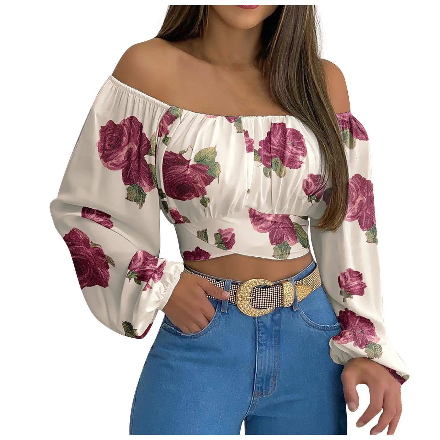 Women's Long Sleeve Off-the-shoulder Top
