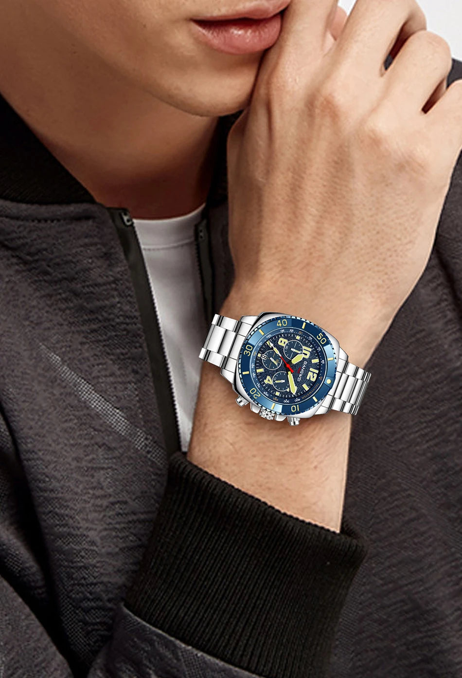 BANGWEI 2025 Luxury Watches Men Fashion Sports Quartz Wristwatches 30M Waterproof Luminous Chronograph Mens Watch Reloj Hombre