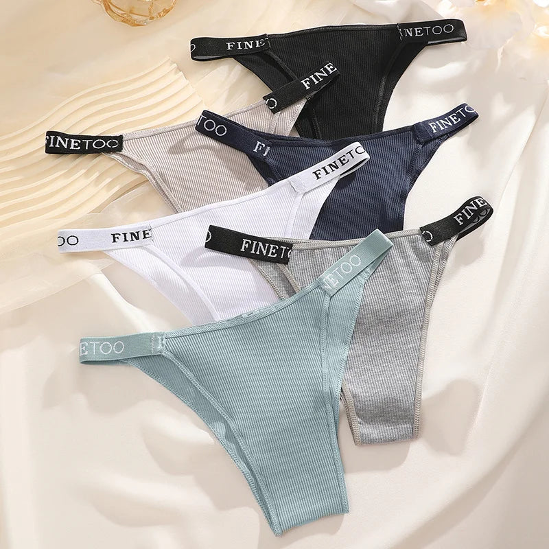New 3Pcs/Set Cotton Brazilian Panties For Women Sexy Low-Waist Bikini Underwear Sets Solid Color Breathable Intimates Lingerie