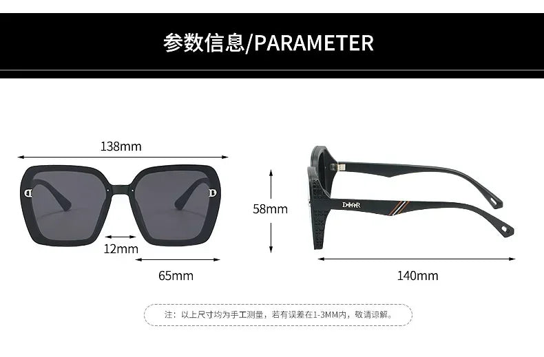 2025 New Fashion D-Logo Square Sunglasses for Women Trendy Street Style Sun Glasses Unisex Outdoor UV400 Protection Goggles
