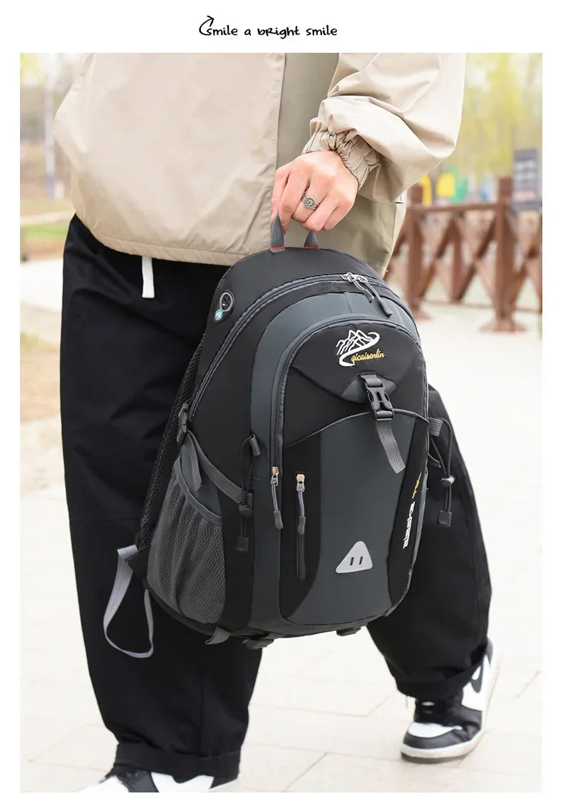 Men Backpack Nylon Waterproof Men Casual Outdoor Travel Backpack Hiking Camping Mountaineering Backpack Sports Bag Women