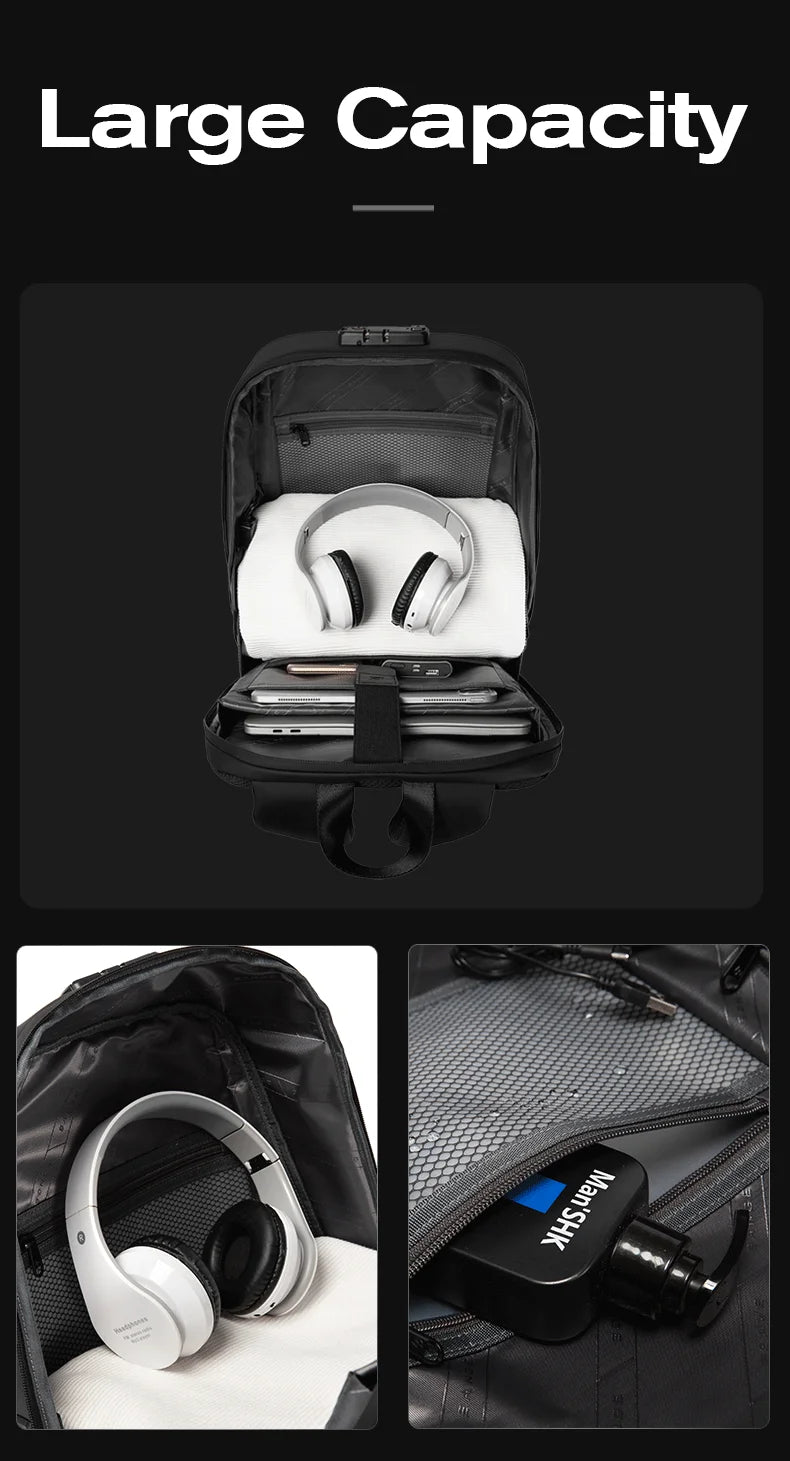 BANGE Backpack Brand Laptop Backpack Anti-theft Waterproof School Backpacks USB Travel Bag Backpack Business Male 2024