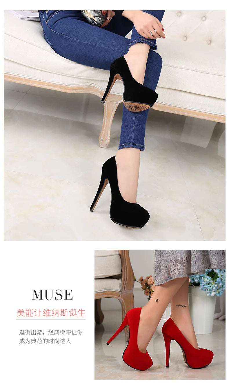 Comemore Sexy Platform High Heels Women's Leisure Heel Shoes 14cm Luxury Pumps Stilettos Shoes Footwear Woman 2025 Large Size 46
