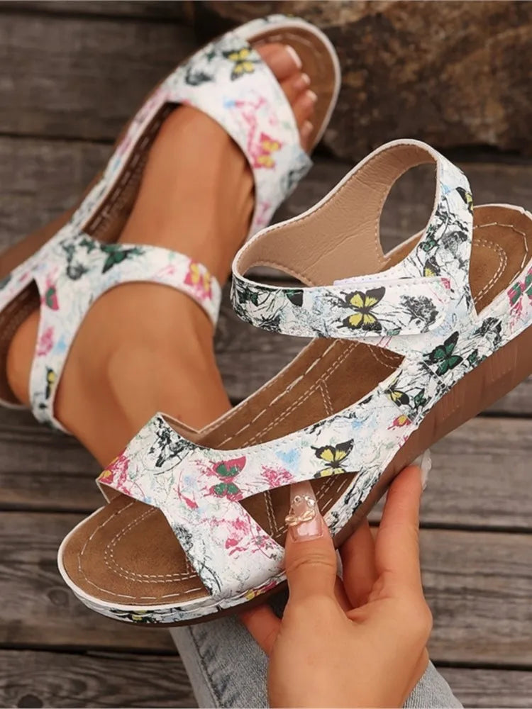 Shoes Women Sandals Summer Outdoor Shoes Woman Non-Slip Shoes For Women Wedge Sandals Ladies Retro Footwear Women Sandal Female