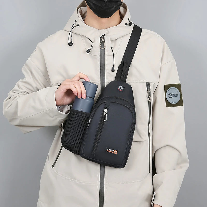 New Casual Breast Bag Travel Crossbody Bag Fashion Shoulder Bag Multifunctional Large Capacity Crossbody Bag for Men and Women