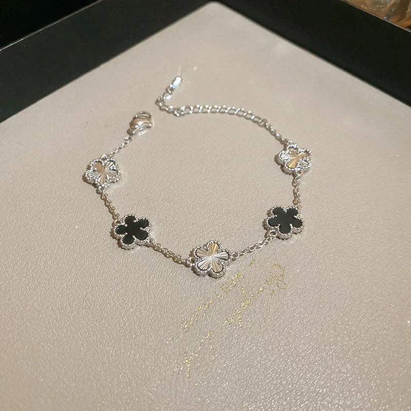 Fashion New Shell Stone Flower Bracelet for Women Personalized Stainless Steel Bracelet Jewelry Accessories Anniversary Gift