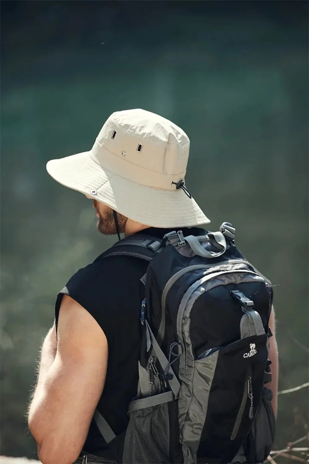 new Men's Wide Brim Sun Hat - Waterproof UV Protection Safari Bucket Hat for Fishing Hiking Climbing Summer Outdoor Oversized