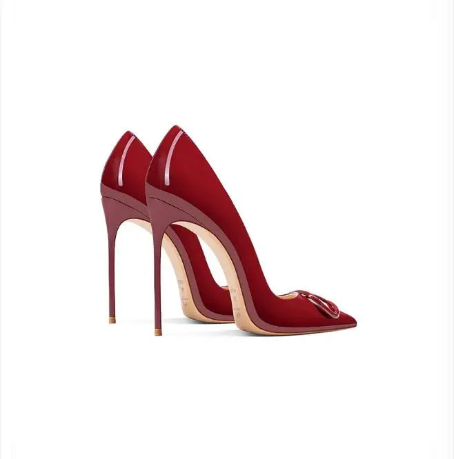 Women's Leather High Heels, Luxurious and Elegant Shoes, Shallow Mouth, Fashionable, Wedding
