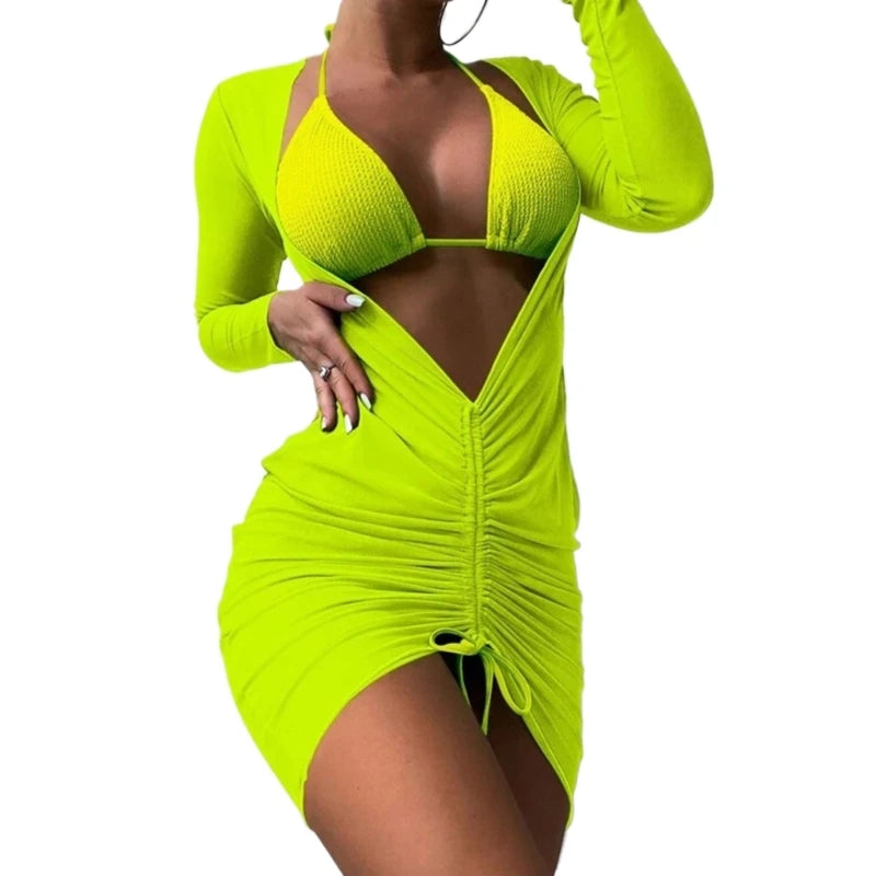 Women Swimwear Highs Waist Wrap Swimsuit Beachwear