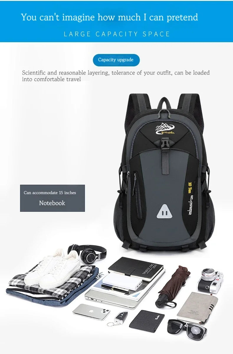 Men Backpack Nylon Waterproof Men Casual Outdoor Travel Backpack Hiking Camping Mountaineering Backpack Sports Bag Women