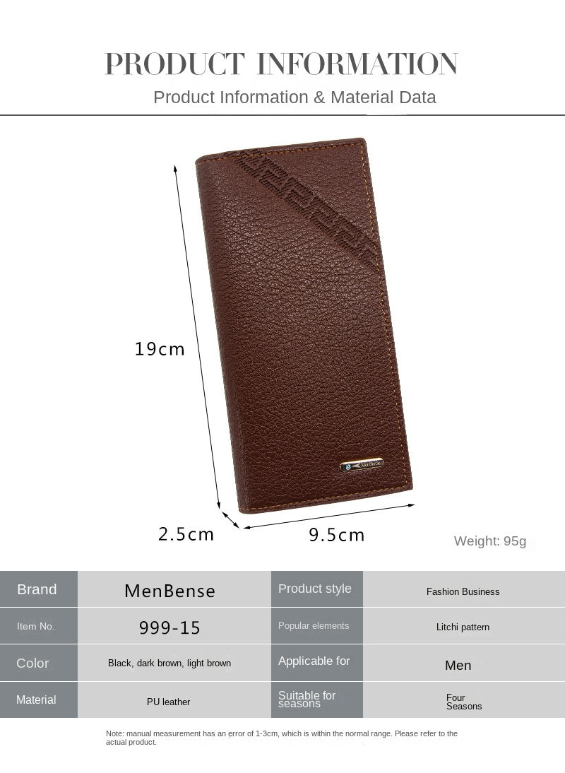 Men's Wallet Long Fashion Multiple Card Slots Men's Wallet Slim Long Thin Mens Luxury Wallet Designer Wallet Men with Coins Bag